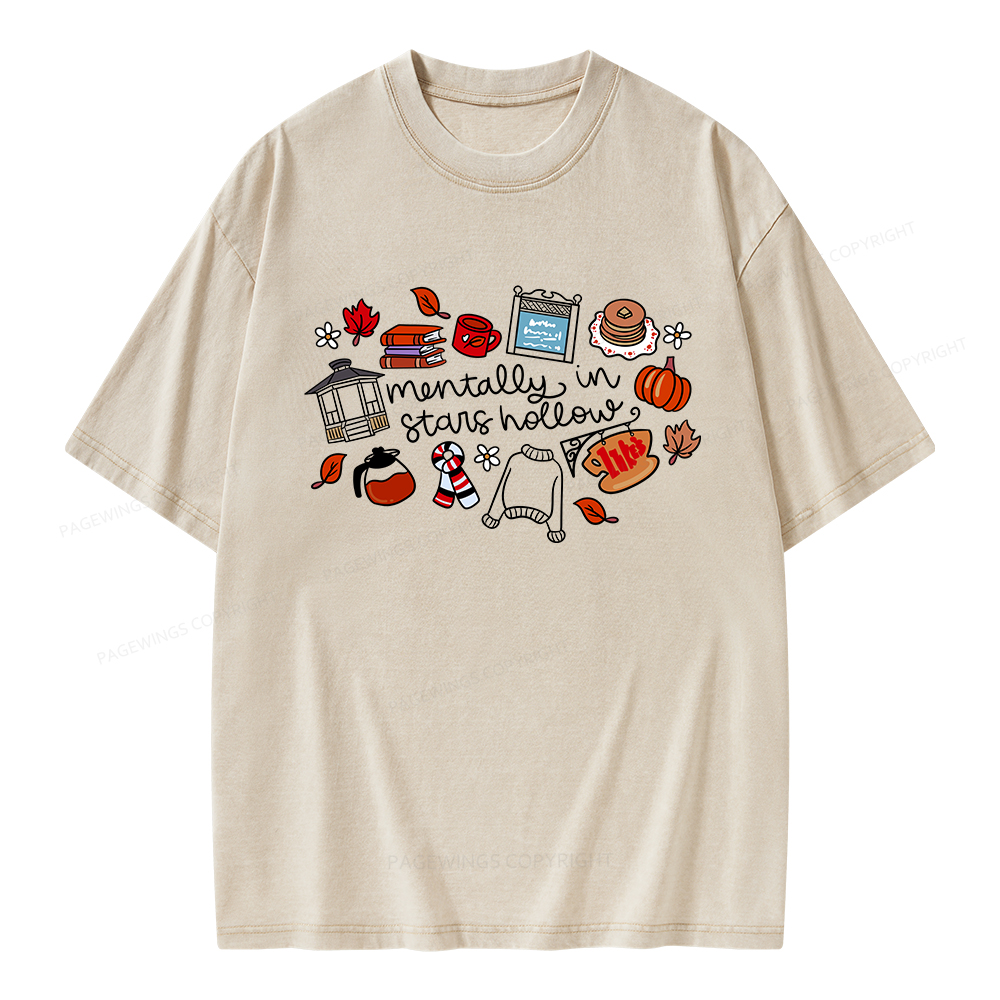 Pagewings Mentally In Stars Hollow Unisex Washed T-shirt