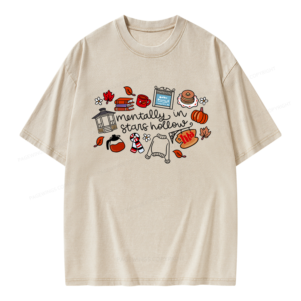 Pagewings Mentally In Stars Hollow Unisex Washed T-shirt