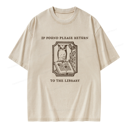 Pagewings Librarian Gift Owl Book Shirt Unisex Washed T-shirt
