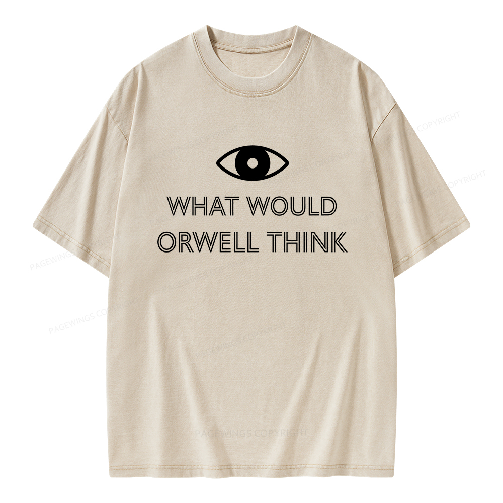 Pagewings What Would Orwell Think Unisex Washed T-shirt
