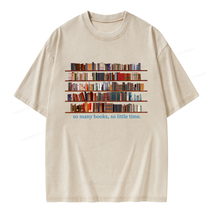 Pagewings So Many Books So Little Time Unisex Washed T-shirt