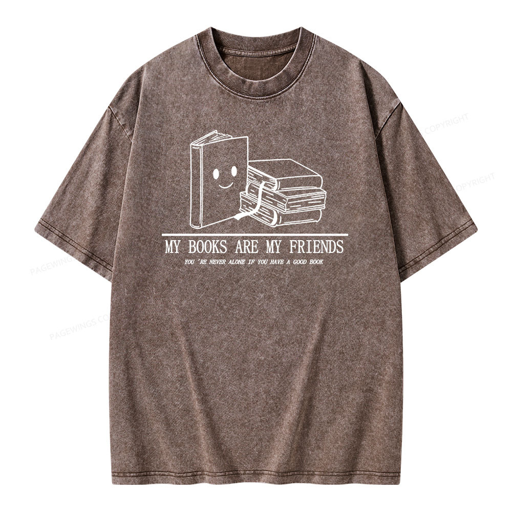 Pagewings The Books Are Friends T-Shirt Unisex Washed T-shirt