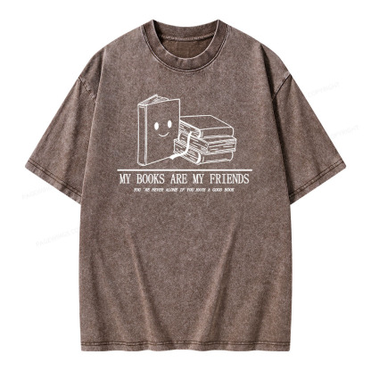 Pagewings The Books Are Friends T-Shirt Unisex Washed T-shirt