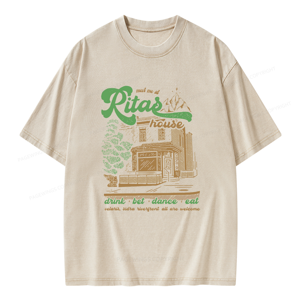Pagewings Rita's Bar Unisex Washed T-shirt