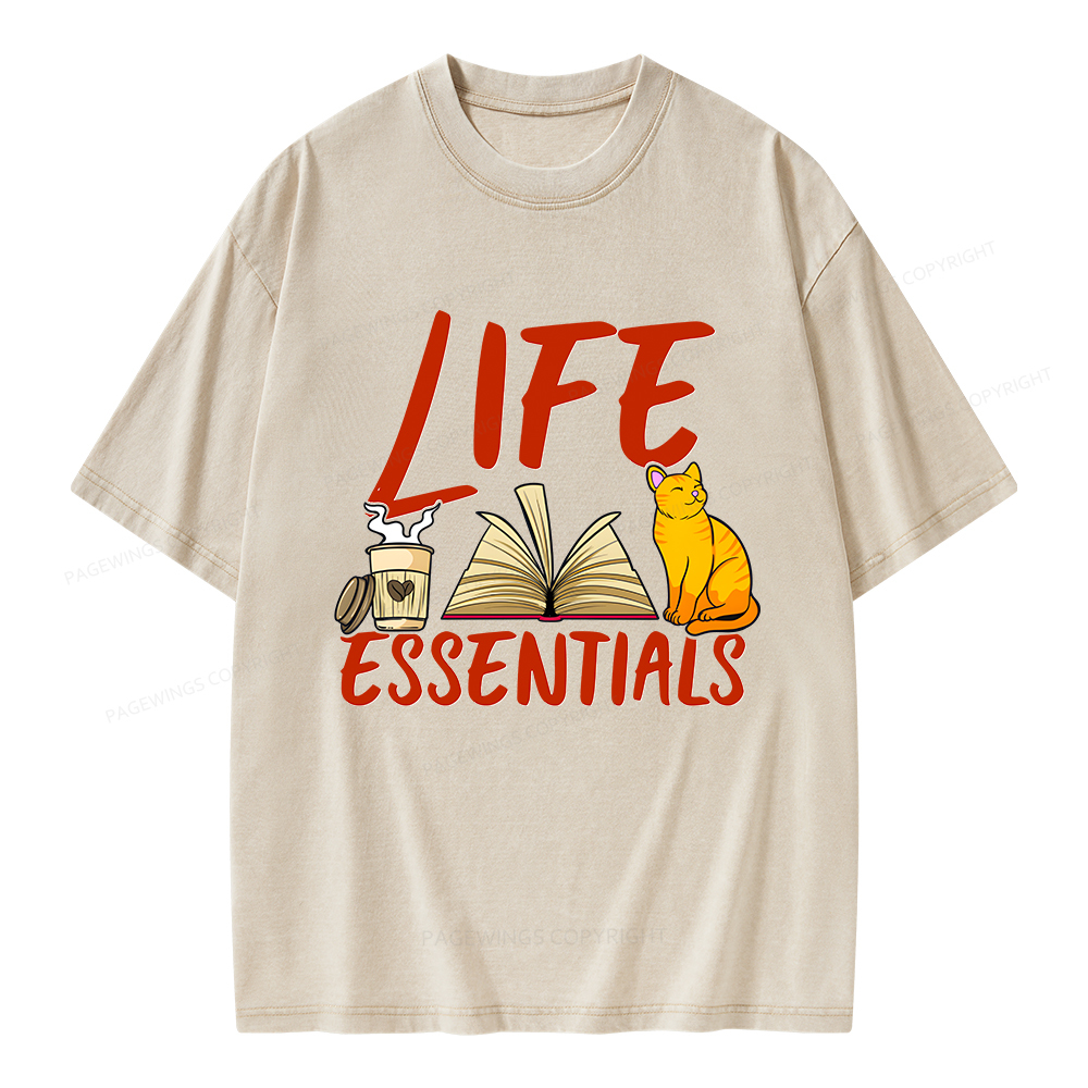 Pagewings Life Essentials Unisex Washed T-shirt