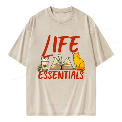 Pagewings Life Essentials Unisex Washed T-shirt
