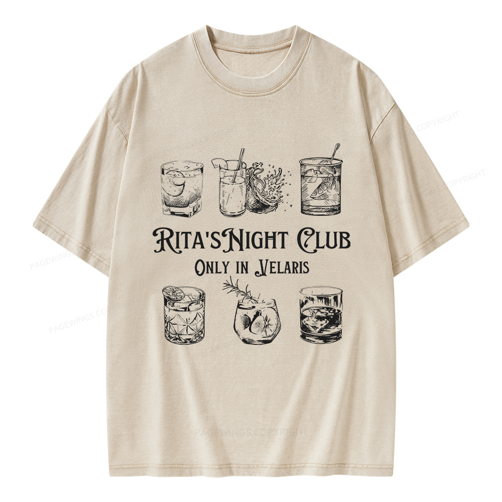 Pagewings Rita's Night Club Unisex Washed T-shirt