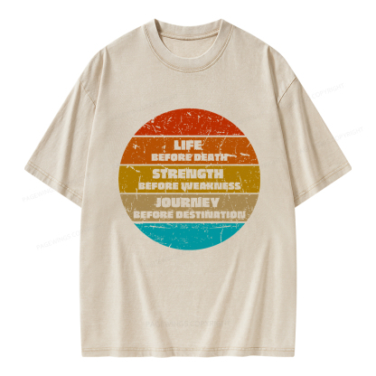 Pagewings Life Before Death Unisex Washed T-shirt