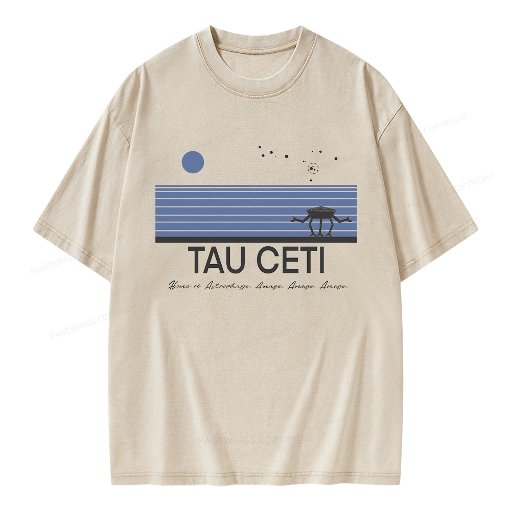 Pagewings Tau Ceti Unisex Washed T-shirt