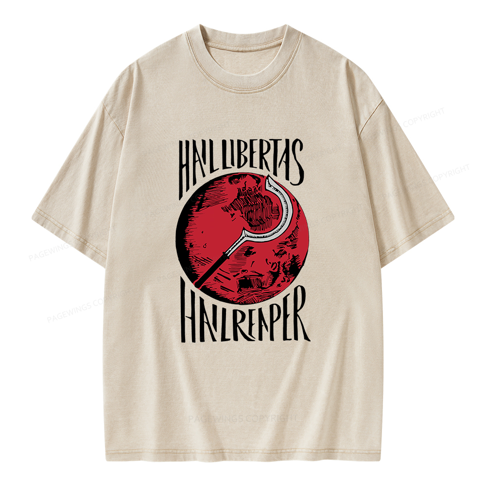Pagewings Hail Libertas Hail Reaper Unisex Washed T-shirt