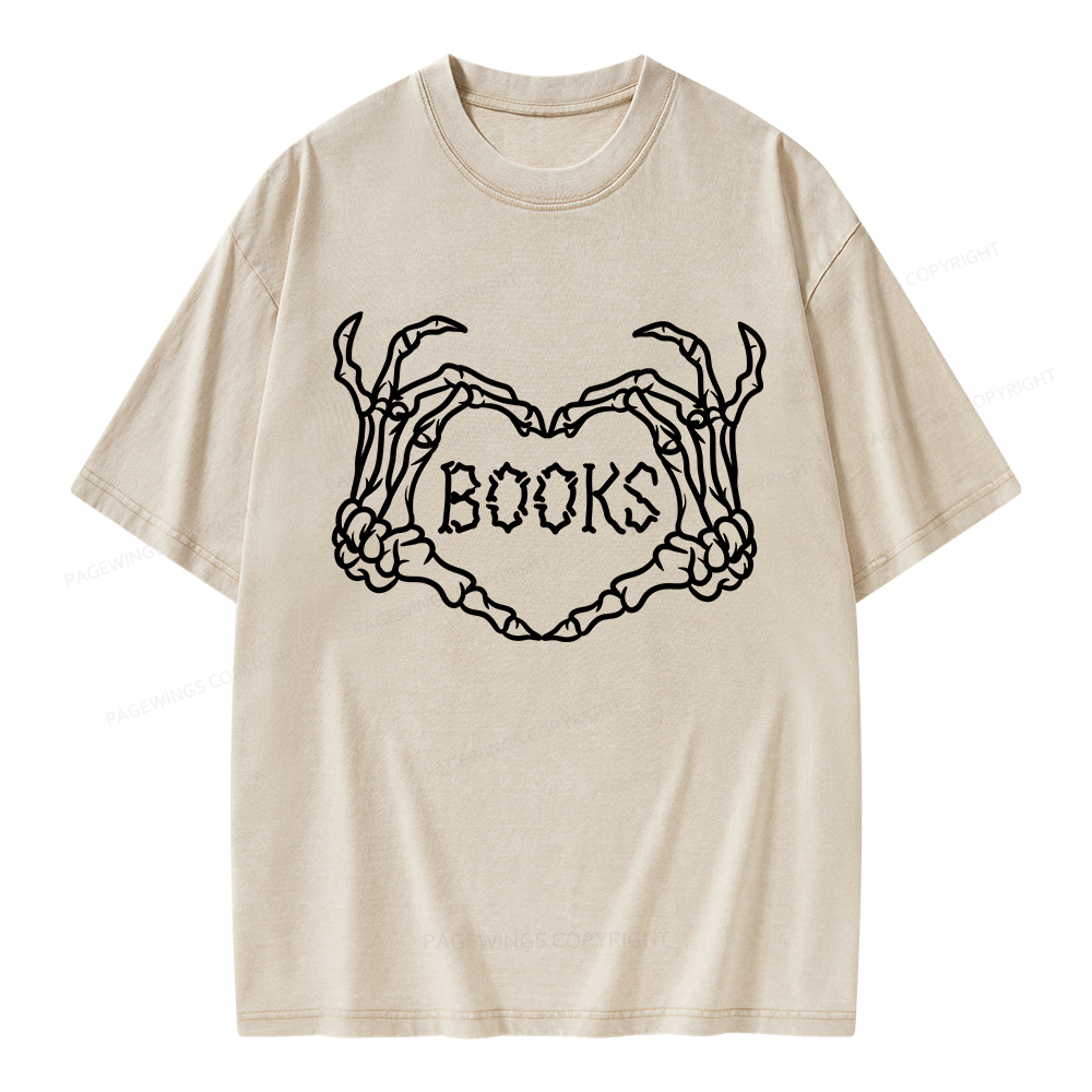 Pagewings Spooky Books Unisex Washed T-shirt