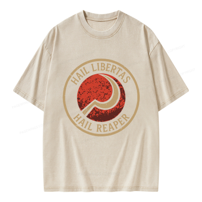 Pagewings Hail Libertas Hail Reaper Unisex Washed T-shirt