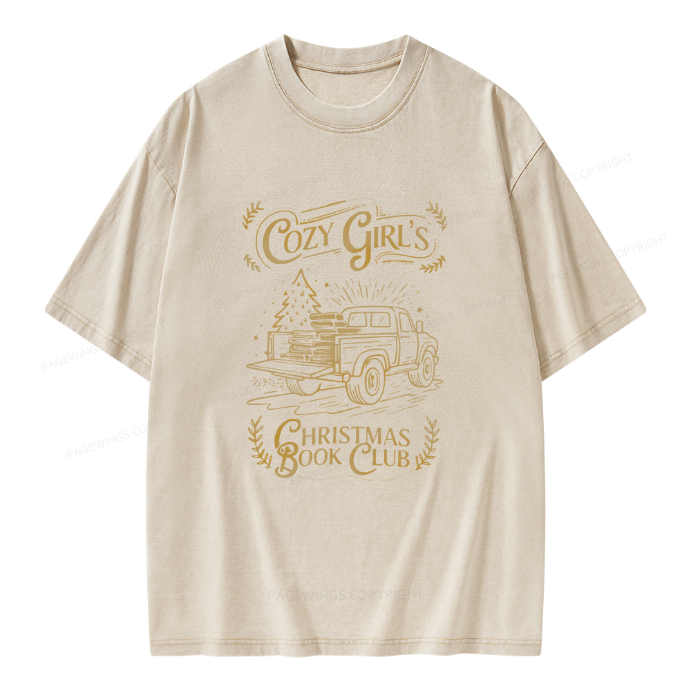 Pagewings Cozy Girls Book Club Unisex Washed T-shirt