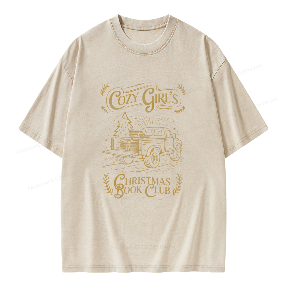 Pagewings Cozy Girls Book Club Unisex Washed T-shirt