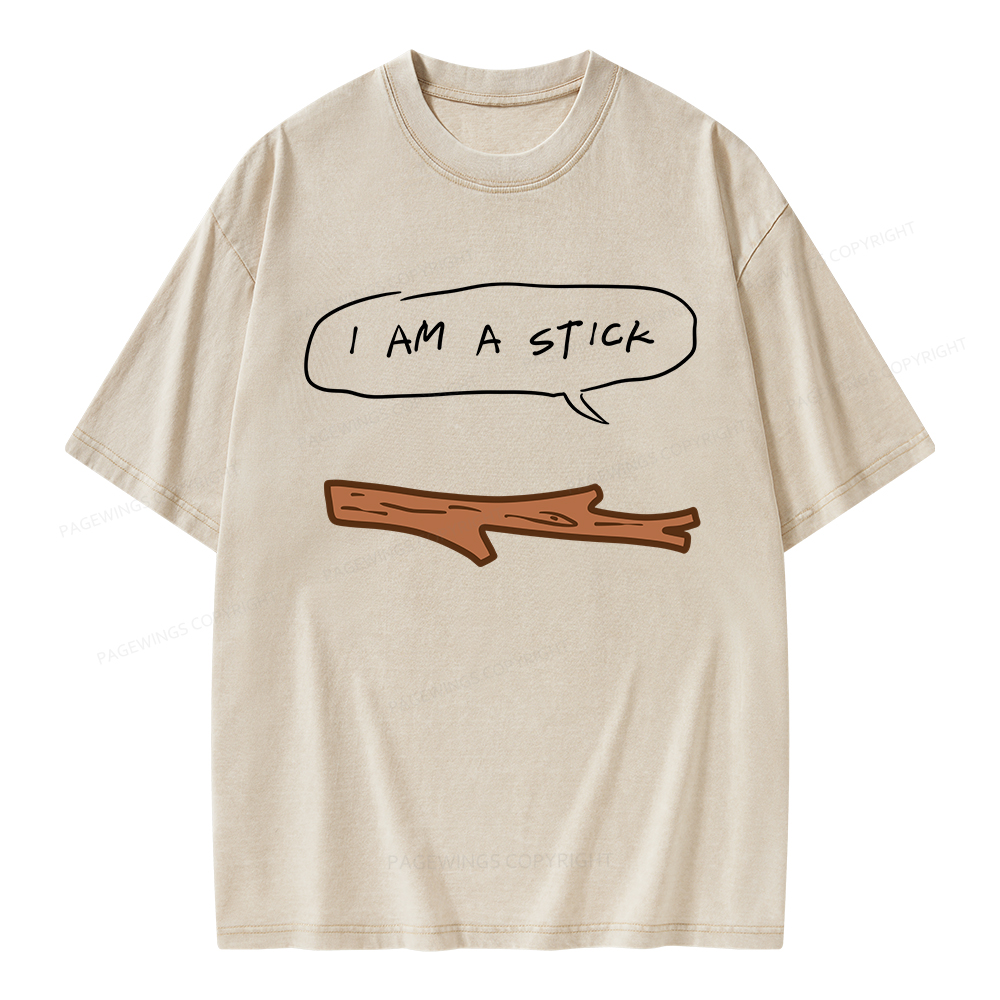 Pagewings I Am A Stick Unisex Washed T-shirt