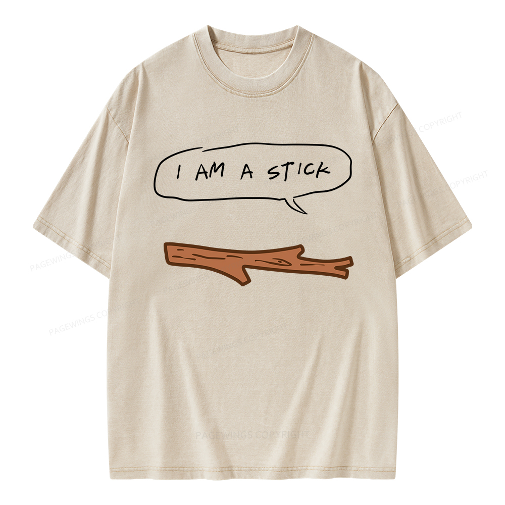 Pagewings I Am A Stick Unisex Washed T-shirt