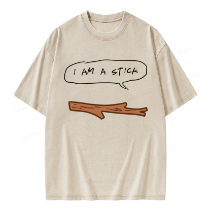 Pagewings I Am A Stick Unisex Washed T-shirt