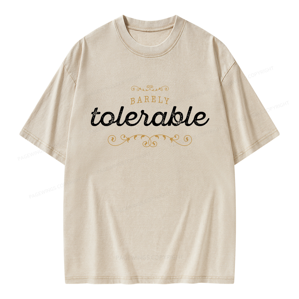 Pagewings Barely Tolerable Unisex Washed T-shirt