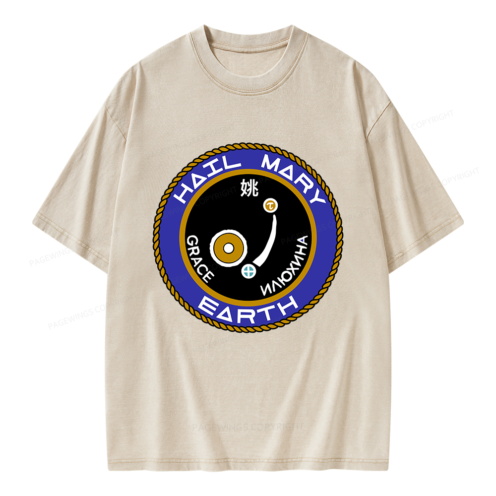 Pagewings Mission Patch Unisex Washed T-shirt