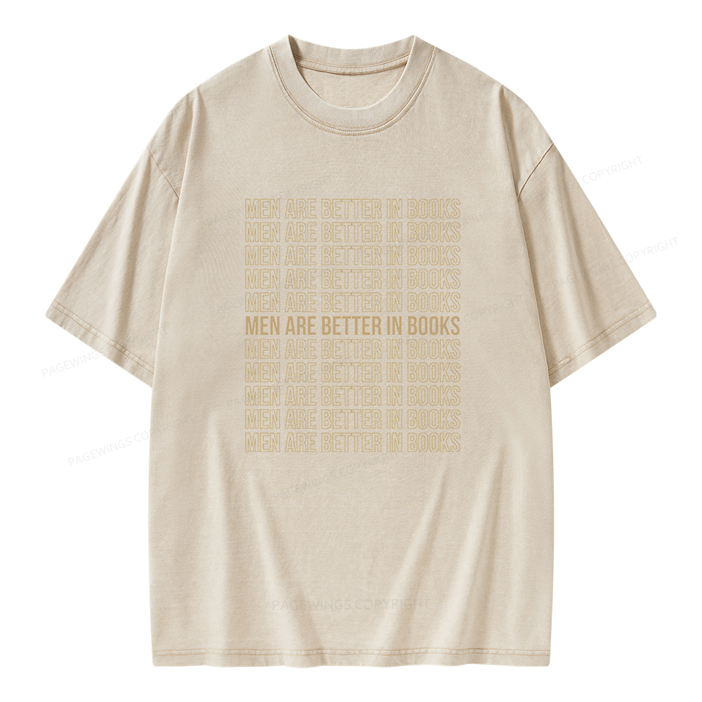 Pagewings Men Are Better In Books Unisex Washed T-shirt