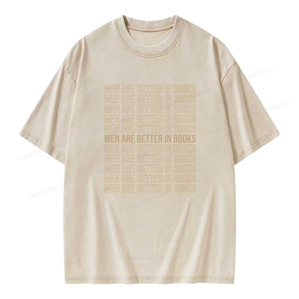 Pagewings Men Are Better In Books Unisex Washed T-shirt