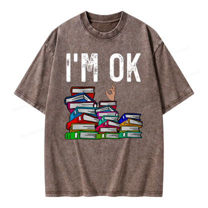 Pagewings Librarian Book Reader Funny Book Lover T Shirts Unisex Washed T-shirt