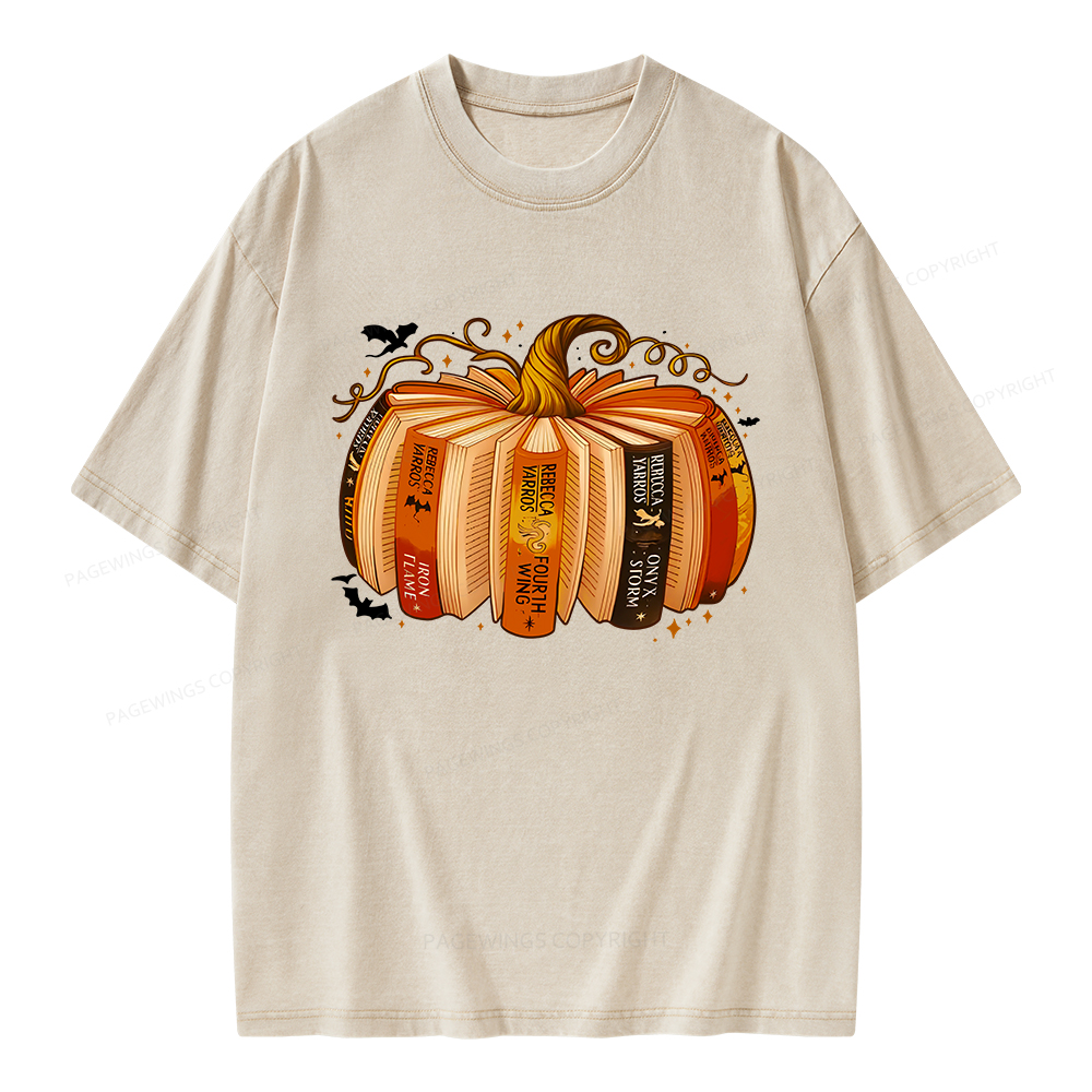 Pagewings Fantasy  Fall Book Lover Unisex Washed T-shirt