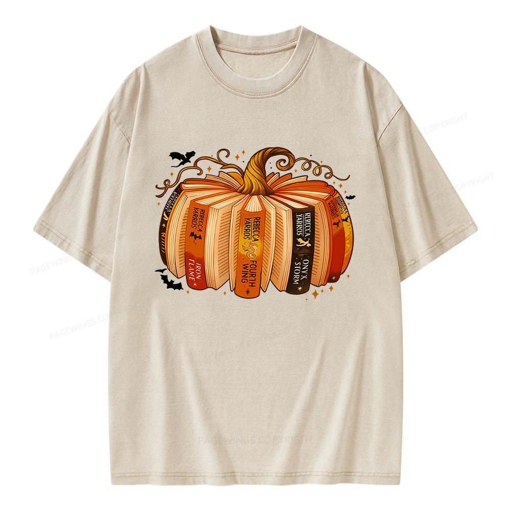 Pagewings Fantasy  Fall Book Lover Unisex Washed T-shirt