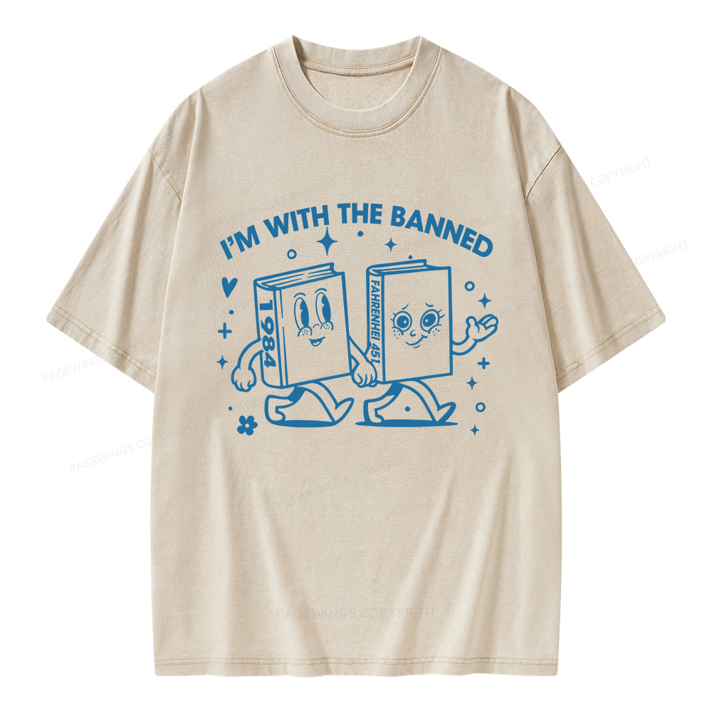 Pagewings I'm With The Banned Unisex Washed T-shirt
