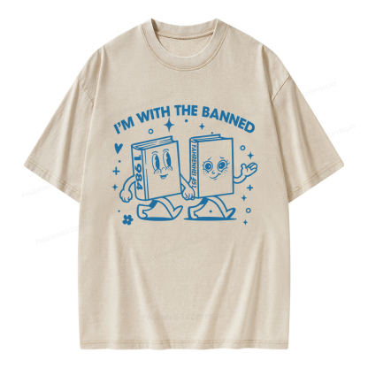 Pagewings I'm With The Banned Unisex Washed T-shirt