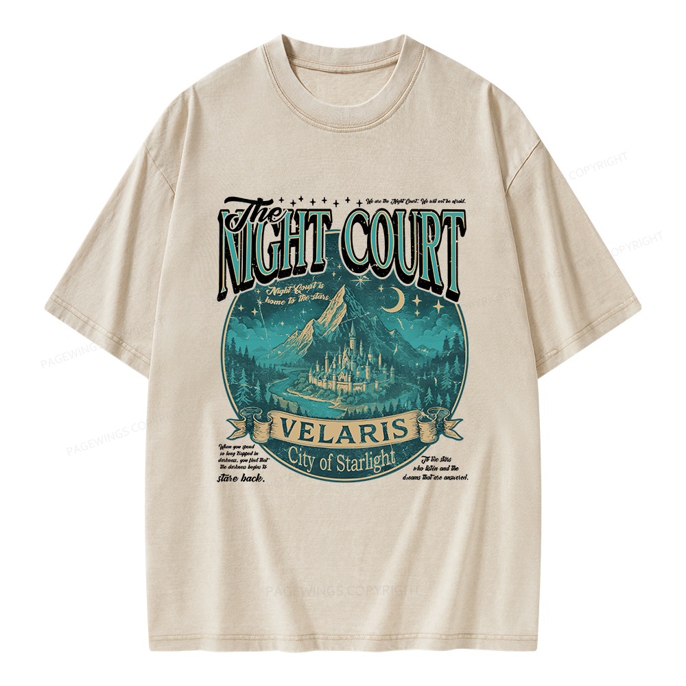 Pagewings The Night Court Unisex Washed T-shirt