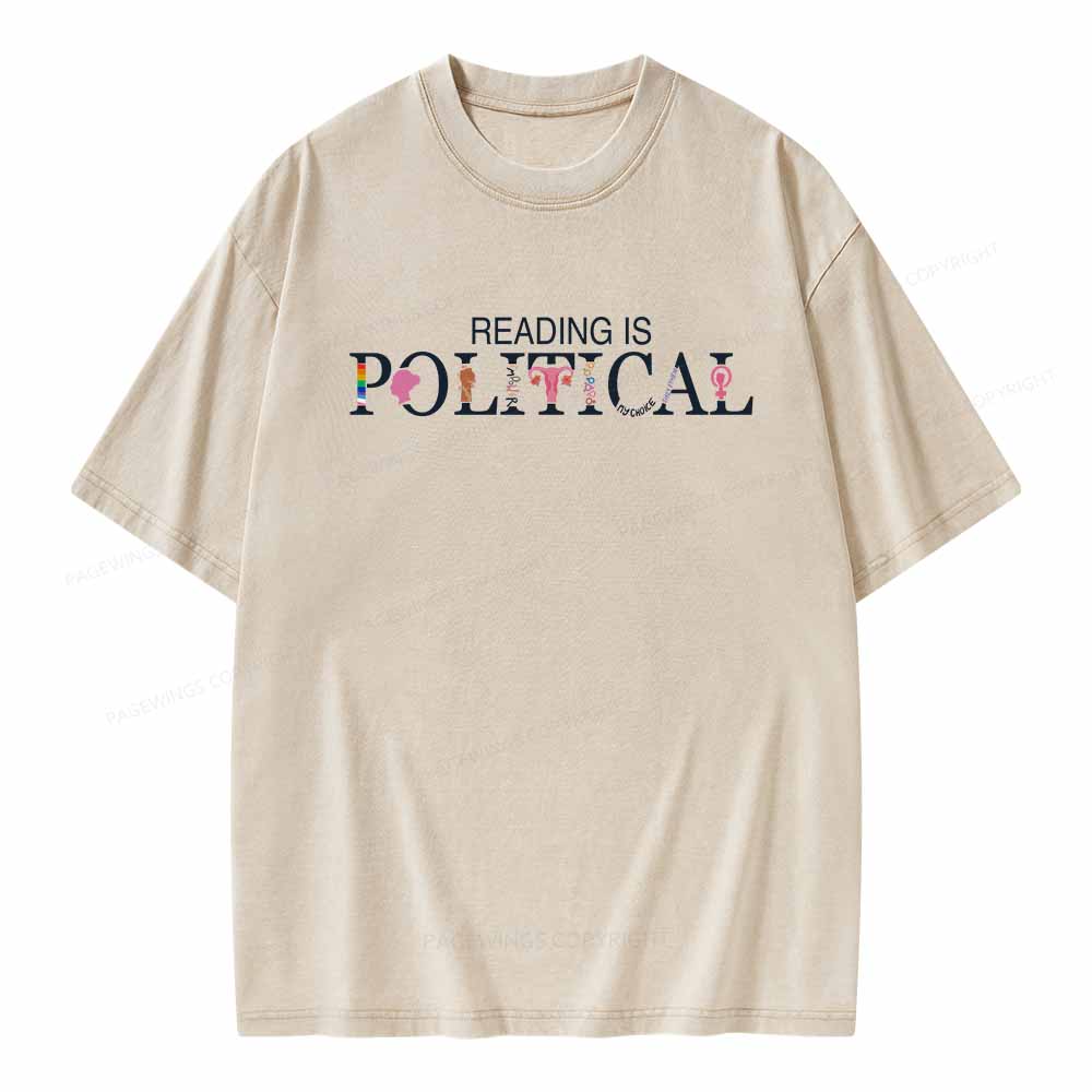 Pagewings Reading is Political Comfort Colors Fantasy Unisex Washed T-shirt