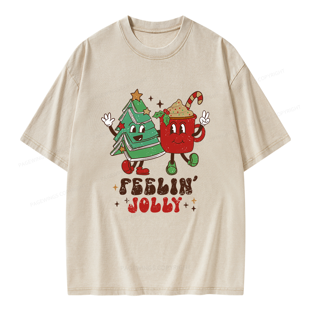 Pagewings Feeling Jolly Unisex Washed T-shirt