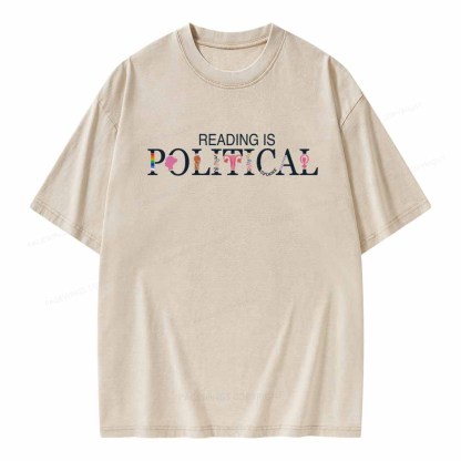 Pagewings Reading is Political Comfort Colors Fantasy Unisex Washed T-shirt