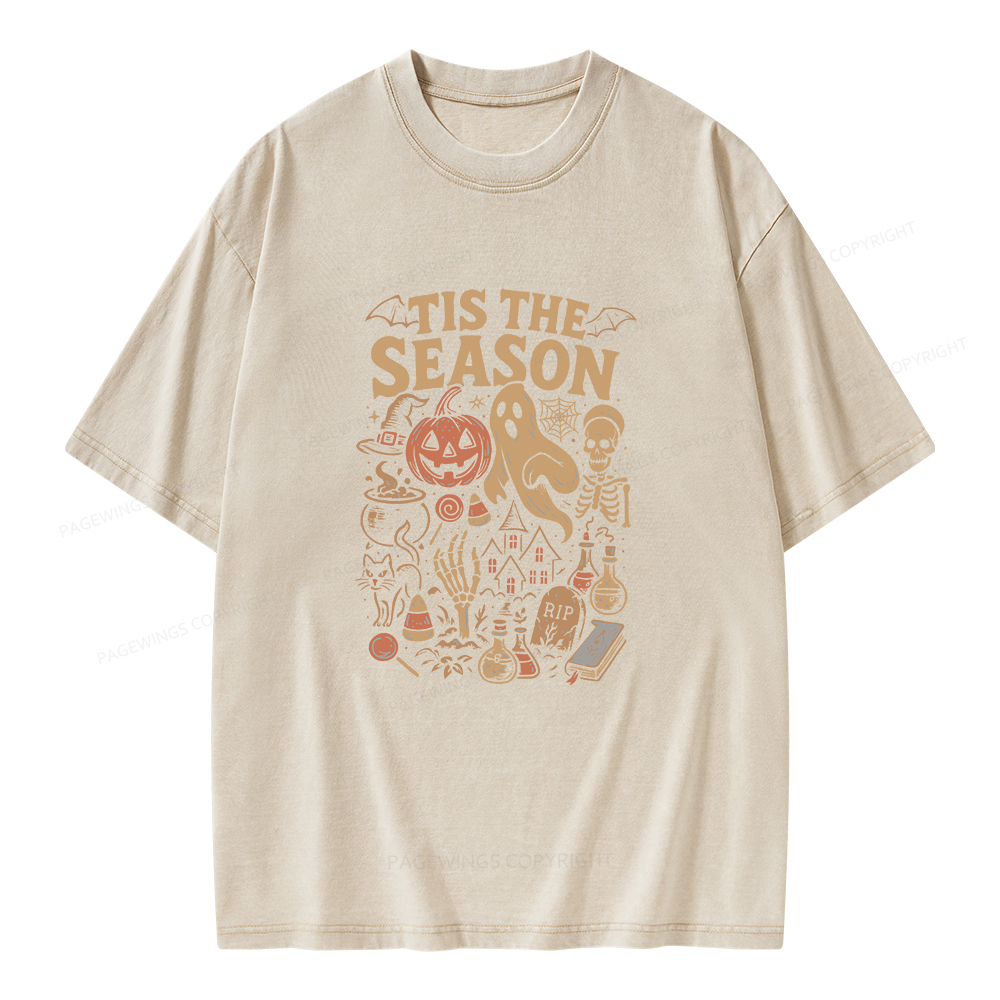 Pagewings Tis The Season Unisex Washed T-shirt