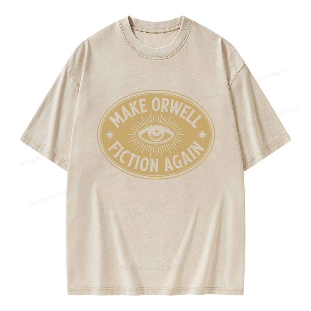 Pagewings Make Orwell Fiction Again Unisex Washed T-shirt