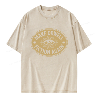 Pagewings Make Orwell Fiction Again Unisex Washed T-shirt