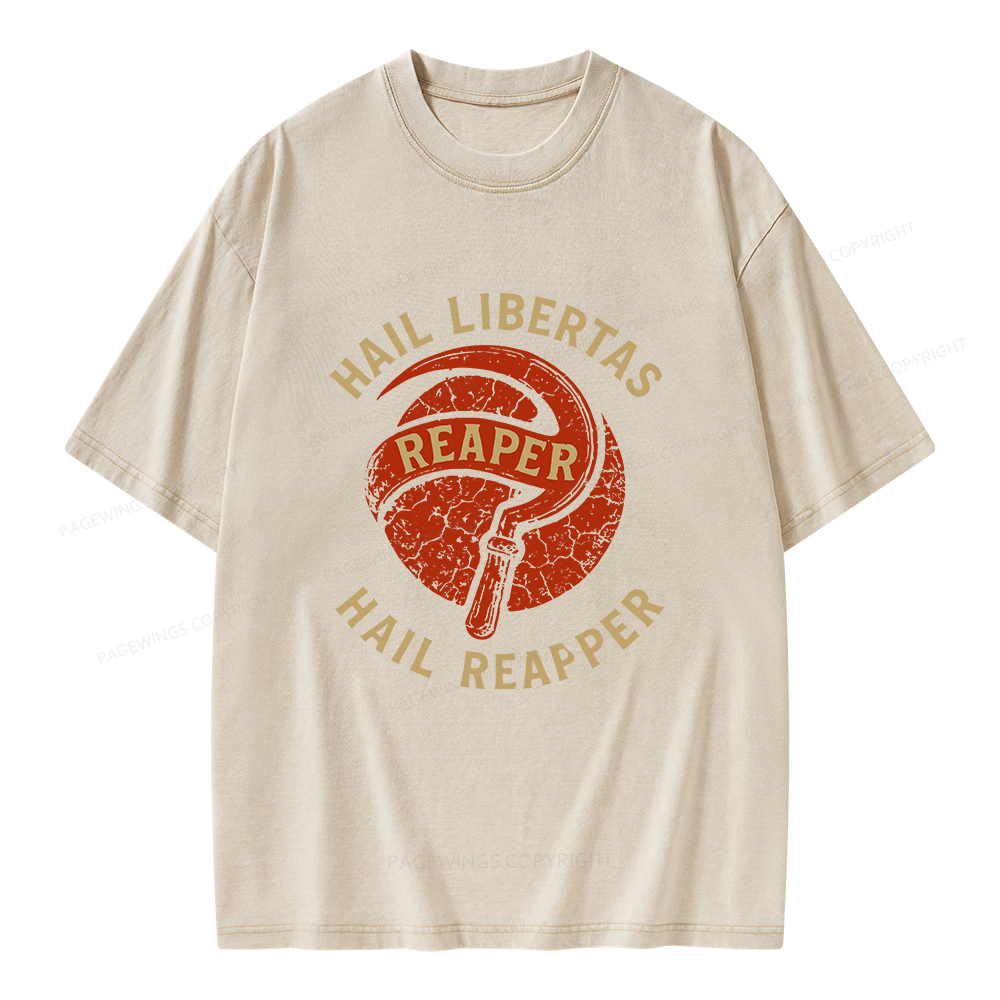 Pagewings Hail Libertas Hail Reaper Unisex Washed T-shirt