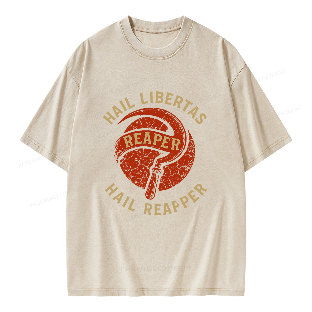 Pagewings Hail Libertas Hail Reaper Unisex Washed T-shirt