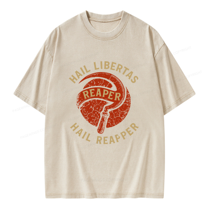 Pagewings Hail Libertas Hail Reaper Unisex Washed T-shirt