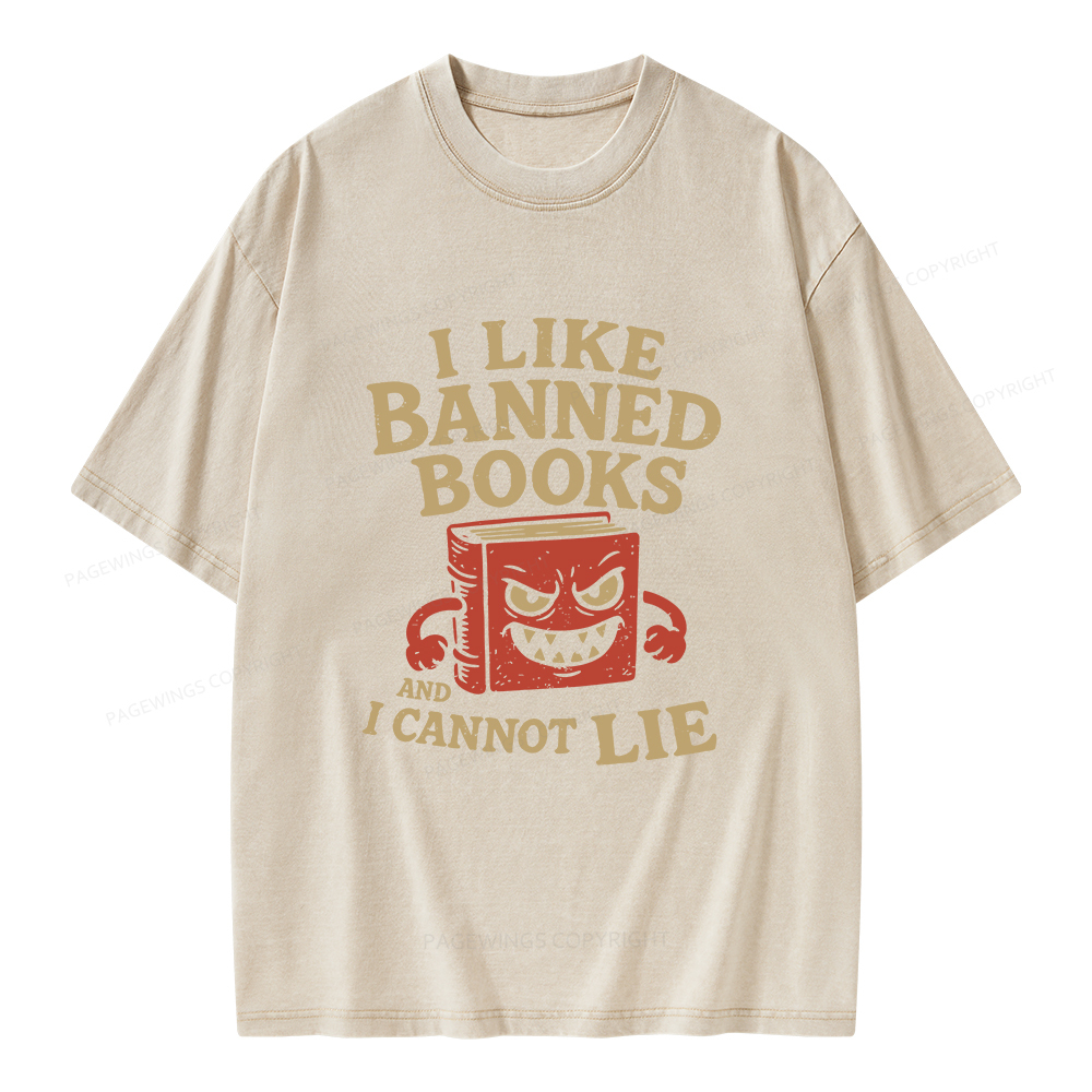 Pagewings I Like Banned Books and I Cannot Lie Unisex Washed T-shirt