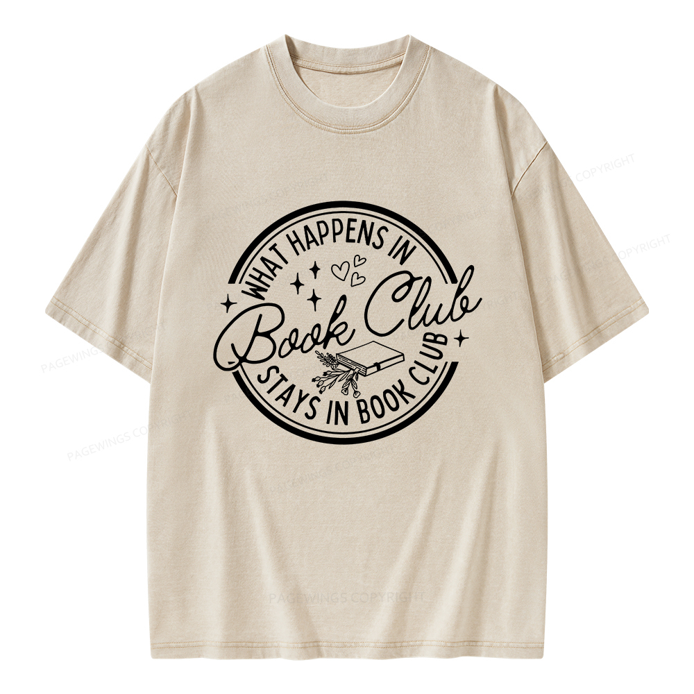 Pagewings What Happens In Book Club Unisex Washed T-shirt