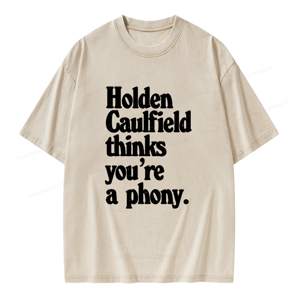 Pagewings Holden Caulfield thinks you're a phony Unisex Washed T-shirt