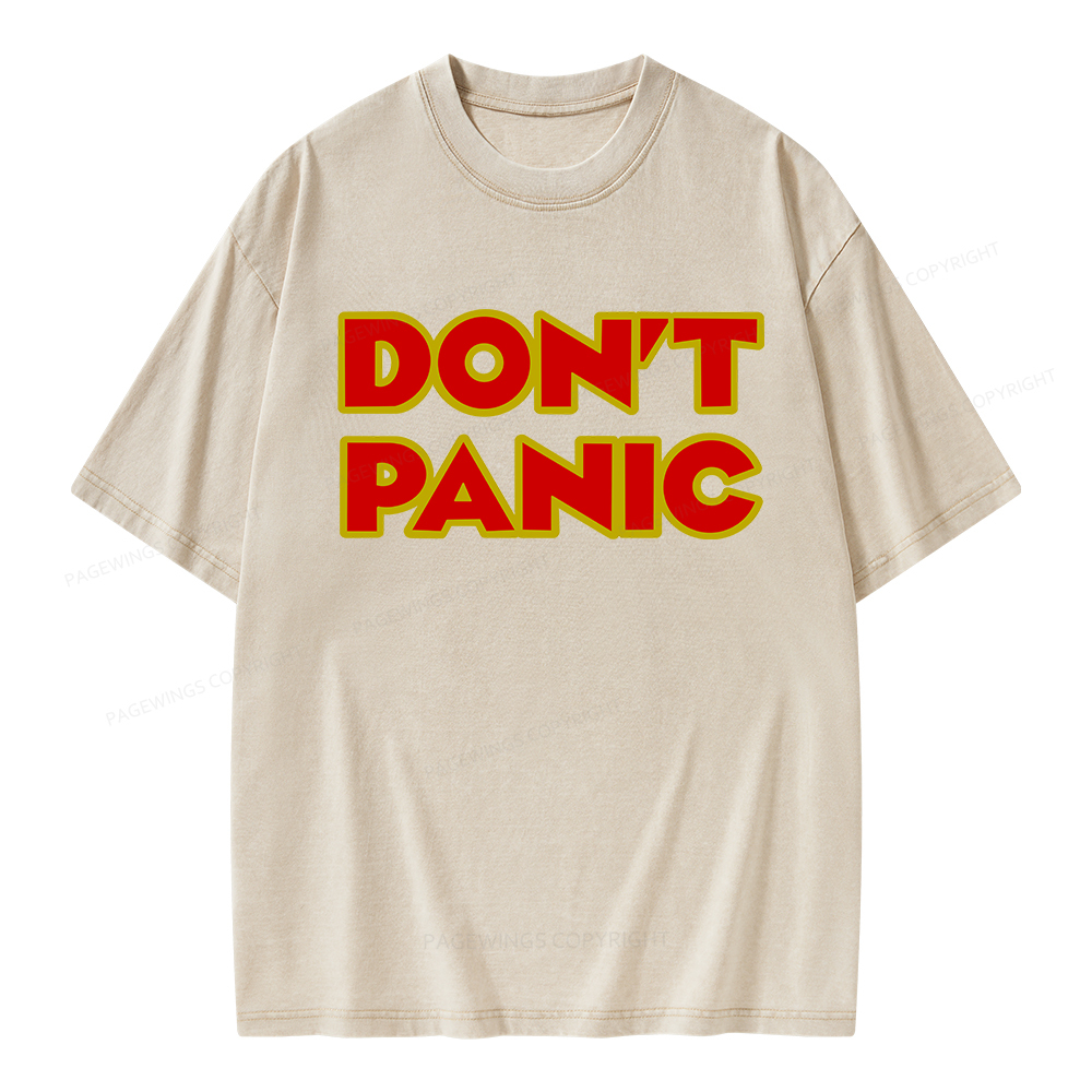 Pagewings Don't Panic  Unisex Washed T-shirt
