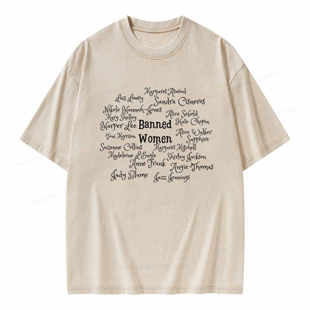 Pagewings Banned books Unisex Washed T-shirt