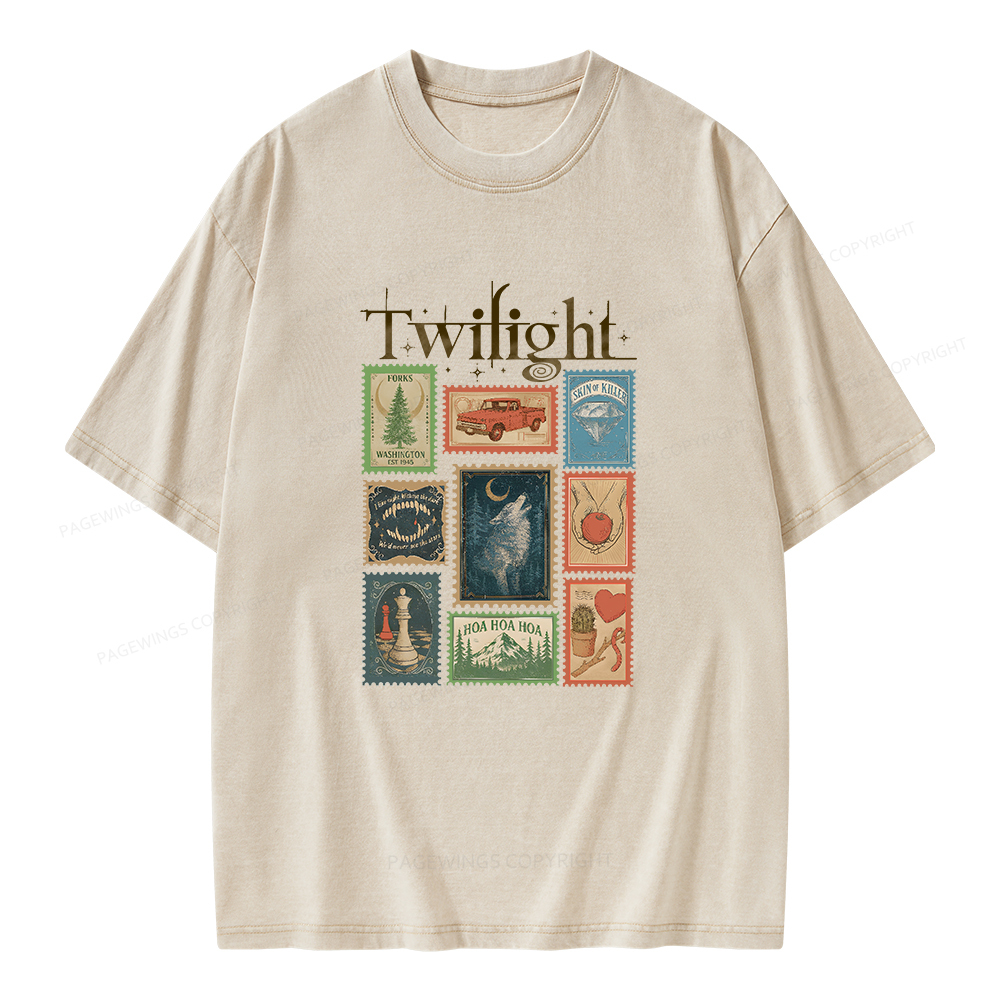 Pagewings Romance Book Lover Unisex Washed T-shirt