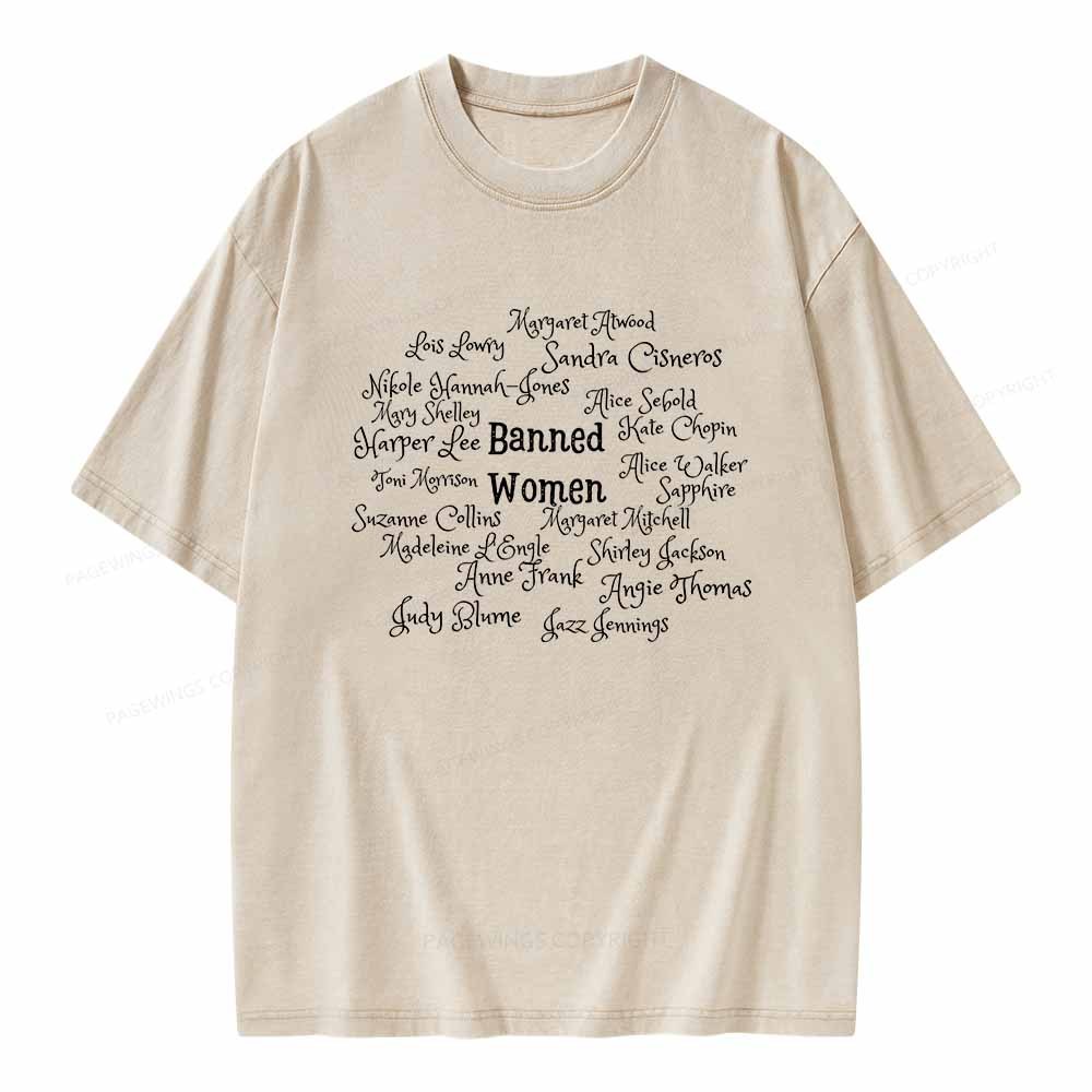 Pagewings Banned books Unisex Washed T-shirt