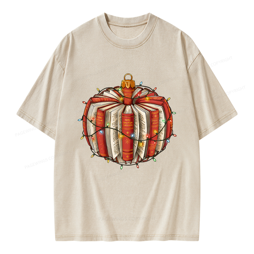 Pagewings Christmas Readin Unisex Washed T-shirt