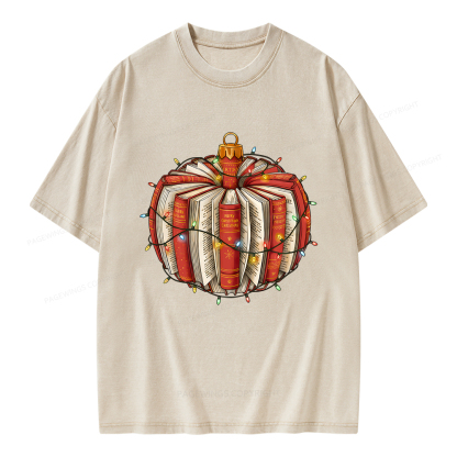 Pagewings Christmas Readin Unisex Washed T-shirt