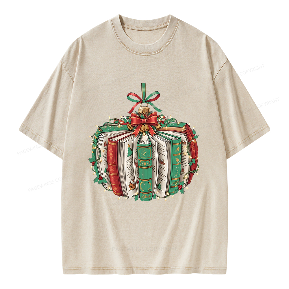 Pagewings Christmas Book Unisex Washed T-shirt